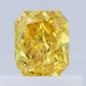 0.5 Carat Radiant Fancy Vivid Yellow VS2 Natural Diamond