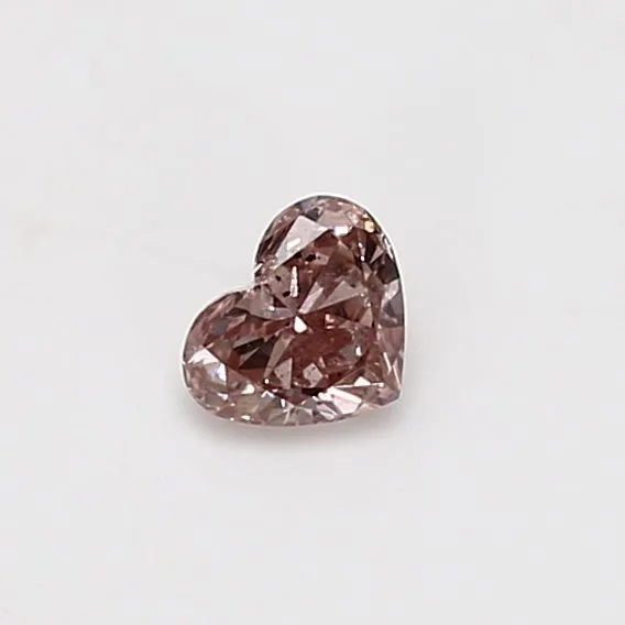 0.25 Carat Heart Fancy Brown Pink I1 Natural Diamond