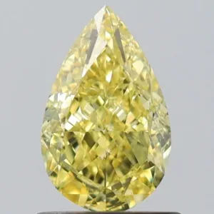 1.01 Carat Pear Fancy Intense Yellow VS2 Natural Diamond