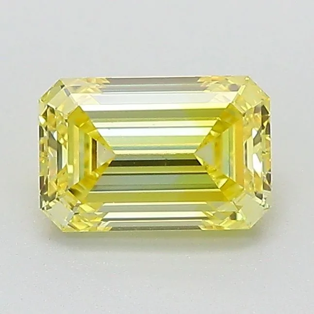 1.05 Carat Fancy Vivid Yellow VS1 EMERALD Lab Diamond