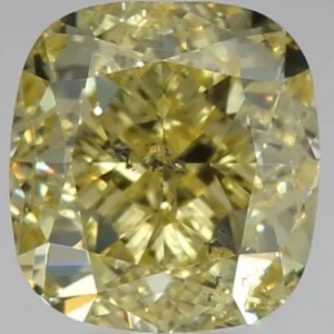 1.01 Carat Cushion Brilliant Fancy Yellow I1 Natural Diamond