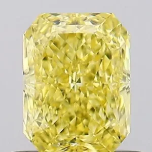 0.58 Carat Radiant Fancy Intense Yellow VS1 Natural Diamond