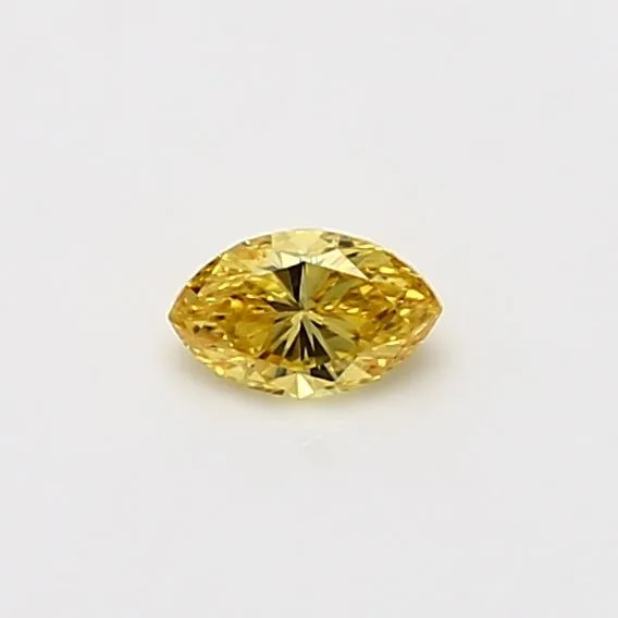 0.2 Carat Marquise Fancy Vivid Yellow VS1 Natural Diamond