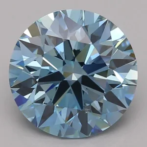 4.47 Carat Round Fancy Vivid Blue VS2 Lab Diamond