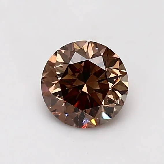 0.84 Carat Round Fancy Dark Brown VS2 Natural Diamond