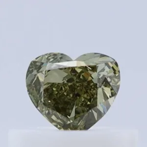 0.3 Carat Heart Fancy Dark Green VS2 Natural Diamond