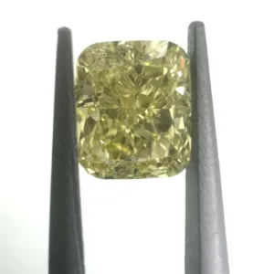0.61 Carat Cushion Brilliant Fancy Intense Yellow VS1 Natural Diamond