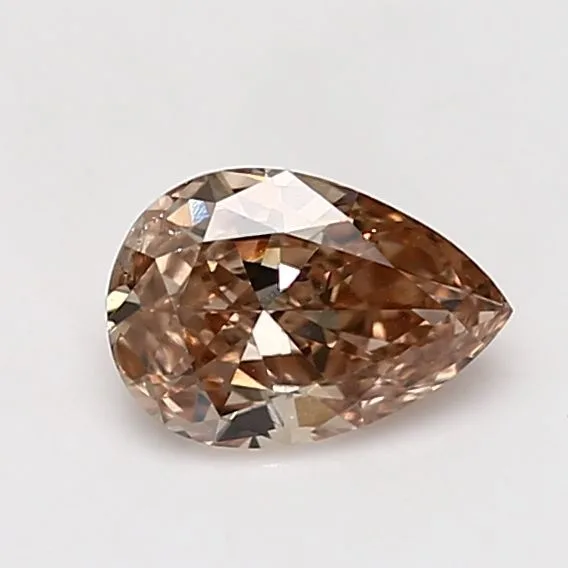 0.85 Carat Pear Fancy Brown Orange VS2 Natural Diamond