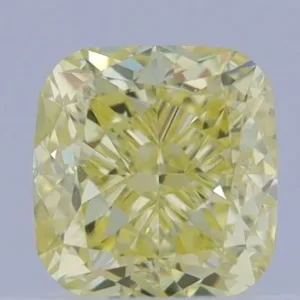 0.73 Carat Cushion Modified Fancy Yellow VS2 Natural Diamond