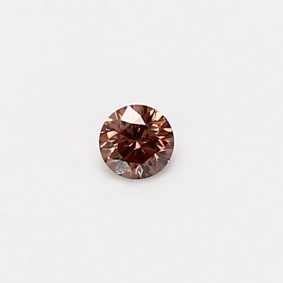 0.1 Carat Round Fancy Pink Brown Natural Diamond
