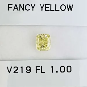 1 Carat Cushion Brilliant Fancy Yellow FL Natural Diamond