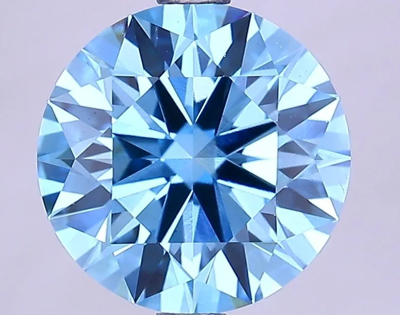 2.66 Carat Round Fancy Vivid Blue VVS2 Lab Diamond 1 2.66 Carat Round Fancy Vivid Blue VVS2 Lab Diamond