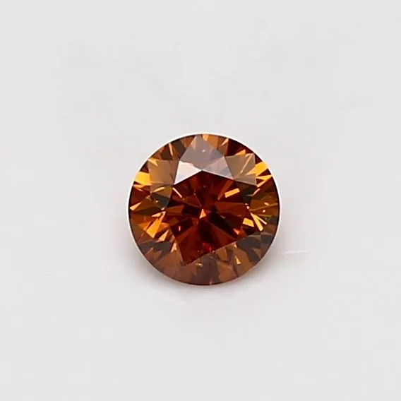 0.27 Carat Round Fancy Deep Orange I2 Natural Diamond