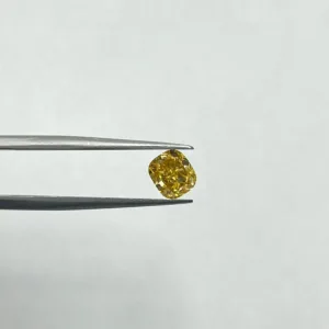 1.47 Carat Cushion Brilliant Fancy Deep Yellow SI2 Natural Diamond