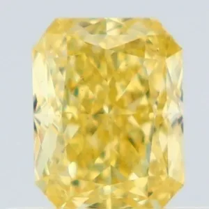 0.53 Carat Radiant Fancy Intense Yellow VS2 Natural Diamond