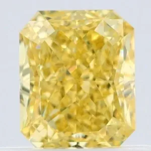 0.5 Carat Radiant Fancy Intense Yellow VS2 Natural Diamond