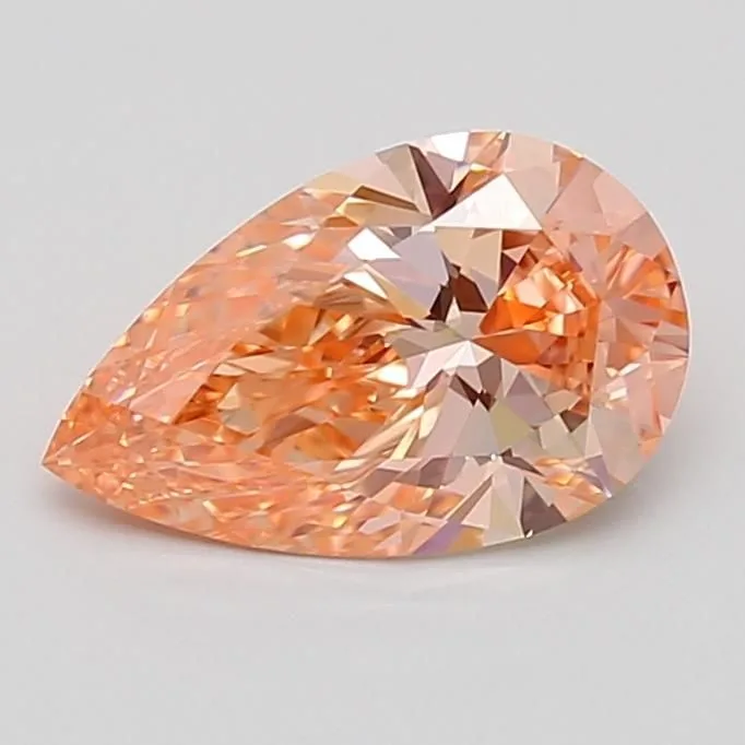 1.1 Carat Fancy Vivid Pink Orange IF PEAR Lab Diamond