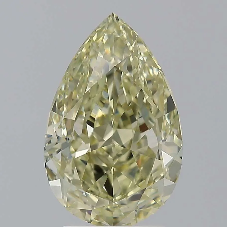 2.51 Carat Pear Fancy Yellow VVS2 Natural Diamond