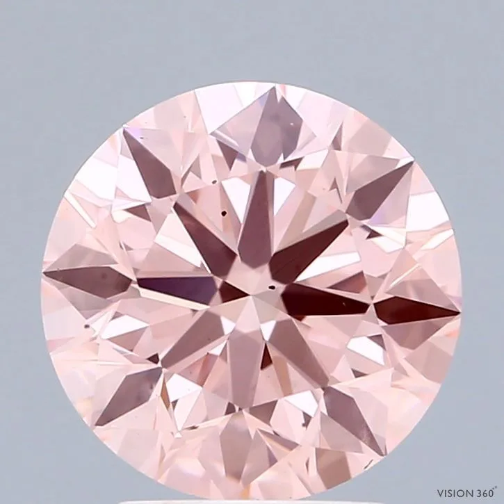 3.03 Carat Round Fancy Vivid Pink VS2 Lab Diamond