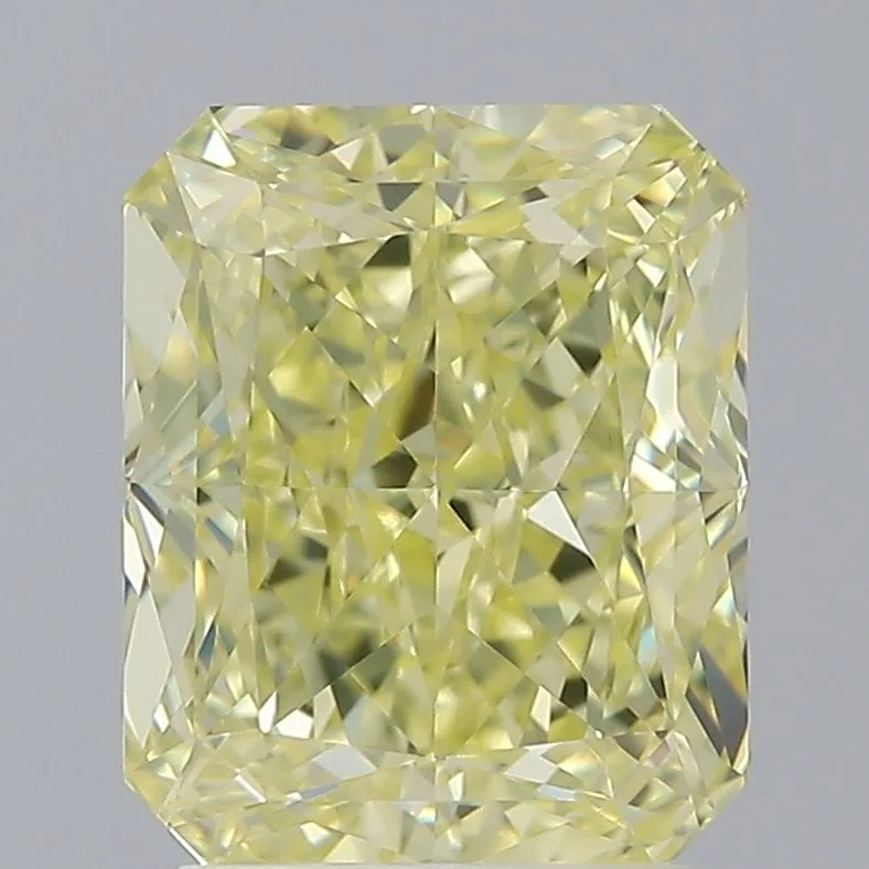 3.01 Carat Radiant Fancy Light Yellow IF Natural Diamond