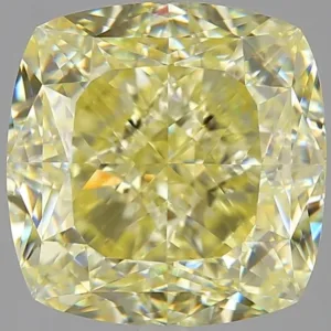 5.09 Carat Cushion Brilliant Fancy Light Yellow VS1 Natural Diamond