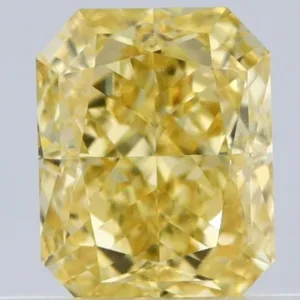 0.51 Carat Radiant Fancy Intense Yellow VS1 Natural Diamond