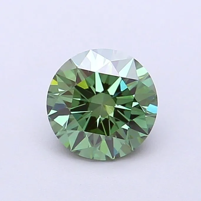 1.04 Carat Round Fancy Vivid Green VVS2 Lab Diamond