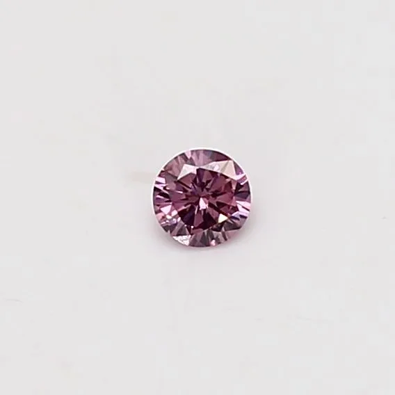 0.07 Carat Round Fancy Intense Pink Natural Diamond