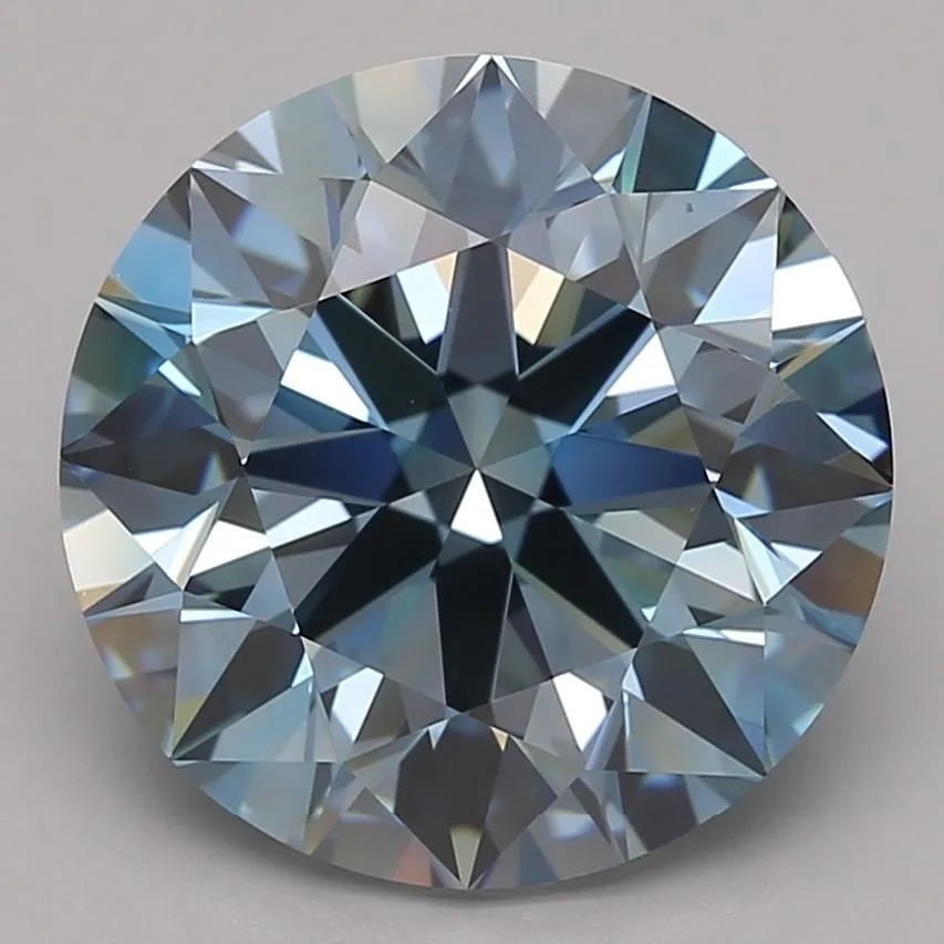 6.24 Carat Round Fancy Vivid Blue VVS1 Lab Diamond