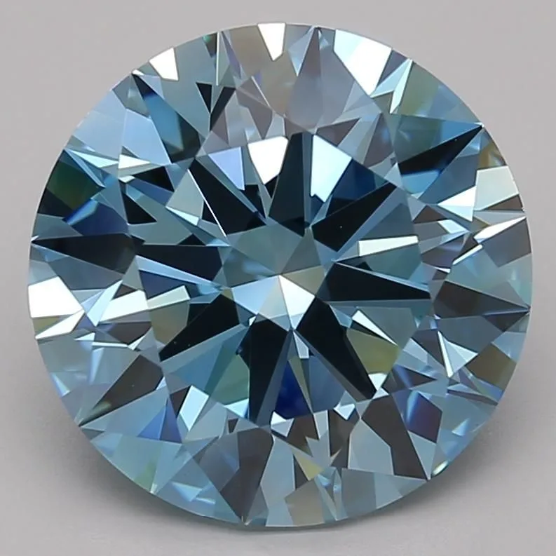 5.21 Carat Fancy Vivid Blue VVS2 ROUND Lab Diamond