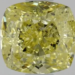1.01 Carat Cushion Modified Fancy Intense Yellow I2 Natural Diamond