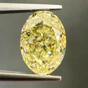 3.04 Carat Oval Fancy Yellow VS1 Natural Diamond