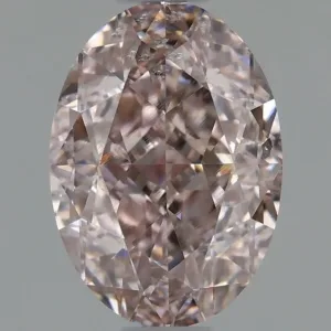 1.01 Carat Oval Fancy Brown Pink SI2 Natural Diamond