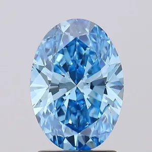 1.65 Carat Oval Fancy Vivid Blue VS1 Lab Diamond