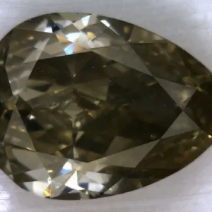 1.5 Carat Pear Fancy Dark Green Gray I1 Natural Diamond