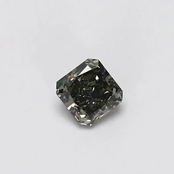 0.26 Carat Radiant Fancy Dark Green Gray SI2 Natural Diamond