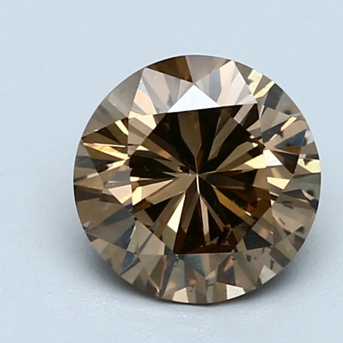 1.73 Carat Round Fancy Yellow Brown SI2 Natural Diamond