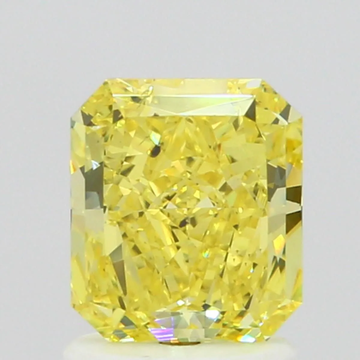 1.31 Carat Radiant Fancy Vivid Yellow SI2 Natural Diamond