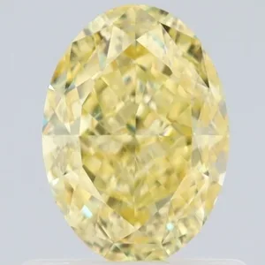 0.87 Carat Oval Fancy Yellow VS1 Natural Diamond