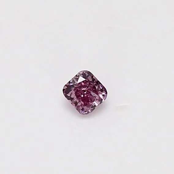 0.08 Carat Cushion Brilliant Fancy Intense Pink Natural Diamond