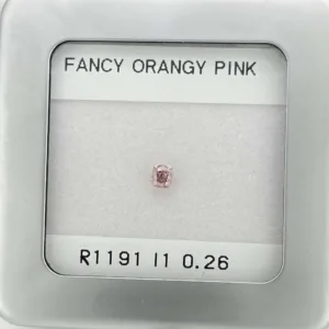 0.26 Carat Cushion Brilliant Fancy Pink I1 Natural Diamond