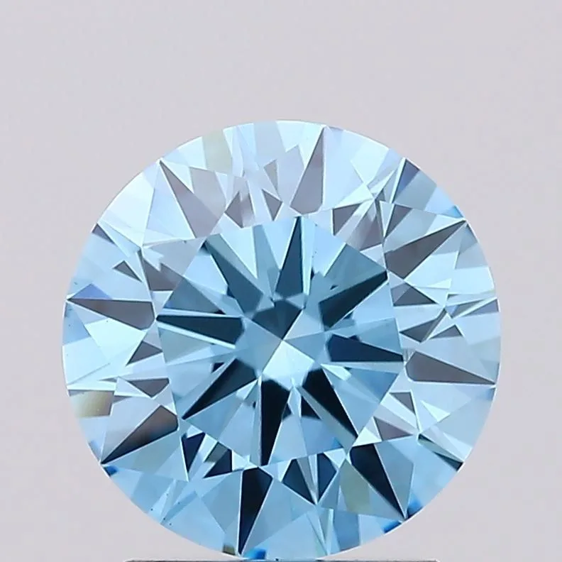 1.77 Carat Round Fancy Vivid Blue VS1 Lab Diamond
