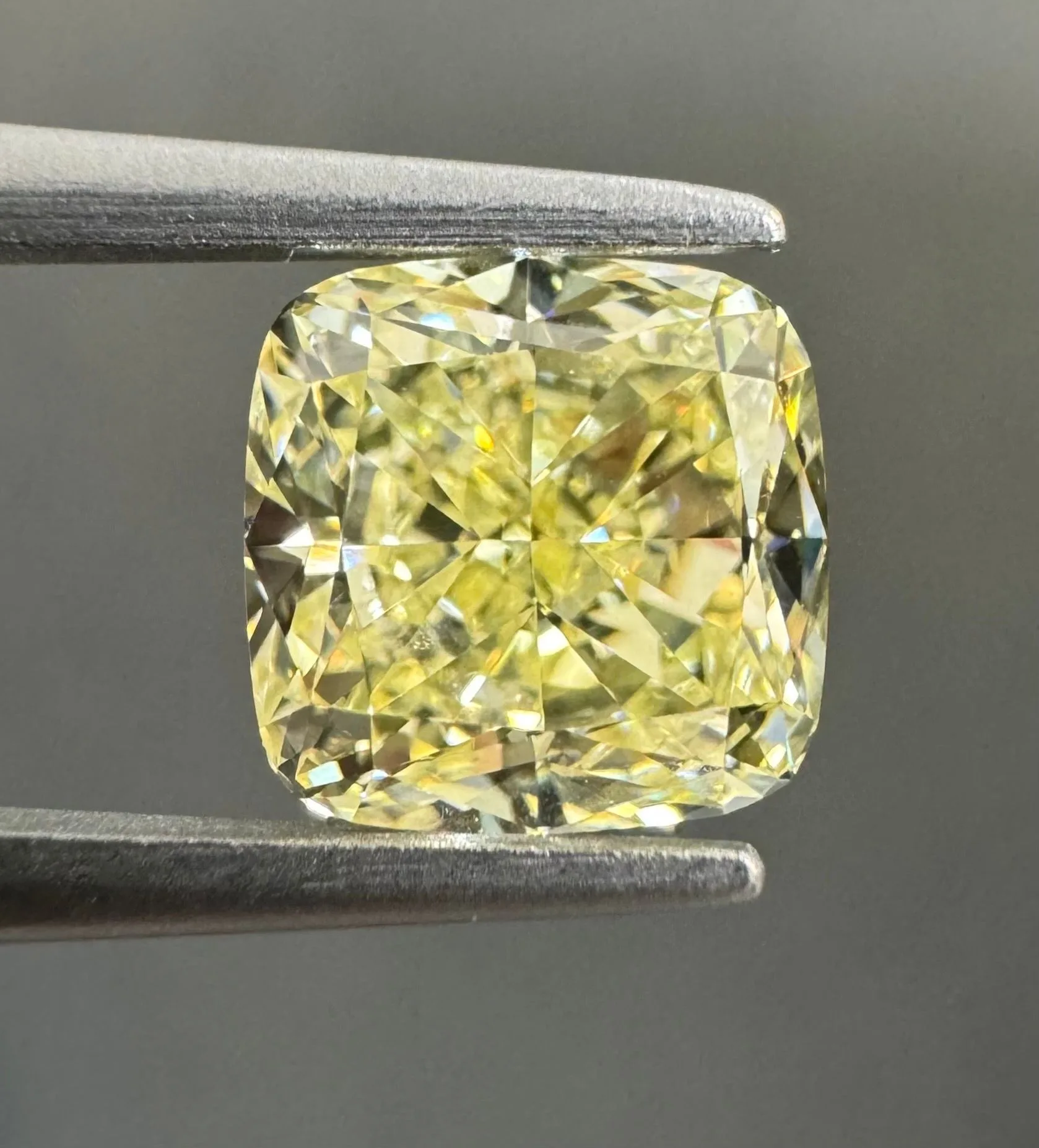 1.62 Carat Cushion Brilliant Fancy Light Yellow VVS2 Natural Diamond 1 1.62 Carat Cushion Brilliant Fancy Light Yellow VVS2 Natural Diamond