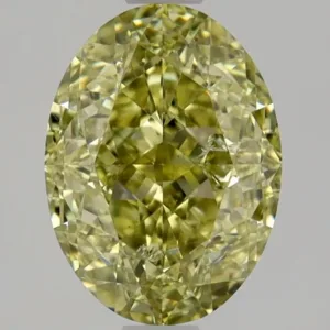 2.04 Carat Oval Fancy Yellow SI2 Natural Diamond