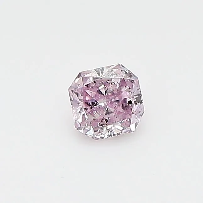 0.18 Carat Radiant Fancy Pink Purple I2 Natural Diamond