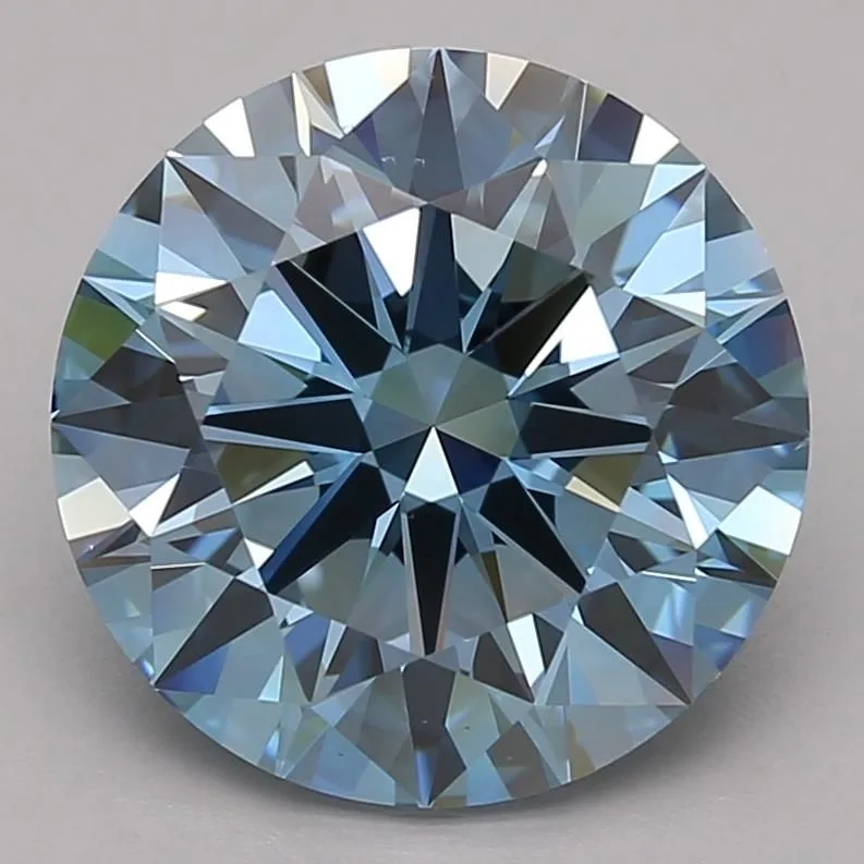 4.79 Carat Round Fancy Vivid Blue VVS1 Lab Diamond