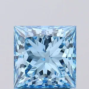 2.01 Carat Princess Fancy Vivid Blue VS1 Lab Diamond