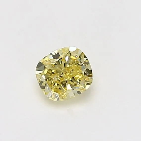 0.4 Carat Cushion Brilliant Fancy Intense Yellow VS2 Natural Diamond