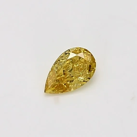 0.19 Carat Pear Fancy Vivid Yellow SI2 Natural Diamond