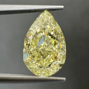 4.1 Carat Pear Fancy Light Yellow VS2 Natural Diamond